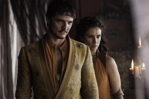 Pedro-Pascal-as-Oberyn-Martell-Indira-Varma-as-Ellaria-Sand photo-Helen-Sloan HBO.jpg
